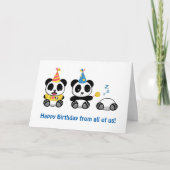 Cute Little Pandas on White Birthday from All カード (正面)
