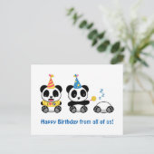 Cute Little Pandas on White Birthday from All ポストカード (スタンド正面)