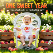  Cute Little Peach First Birthday ベビーTシャツ