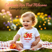  Cute Little Peach First Birthday ベビーTシャツ