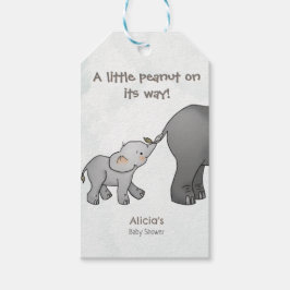 Cute Little Peanut On its Way Baby Shower ギフトタグ