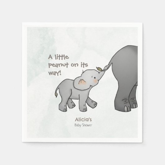 Cute Little Peanut On its Way Baby Shower スタンダードカクテルナプキン (正面)