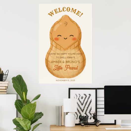 Cute Little Peanut *Welcome Sign Poster ONLY* ポスター (ホームオフィス)