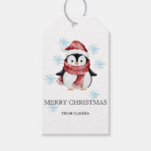 Cute Little Penguin Personalized Christmas Gift  ギフトタグ (正面)