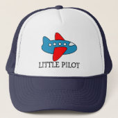 Cute little pilot airplane trucker hat for kids キャップ (正面)