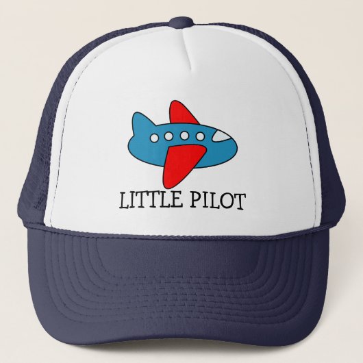 Cute little pilot airplane trucker hat for kids キャップ (正面)