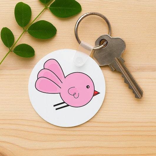 Cute Little Pink Bird Keychain キーホルダー