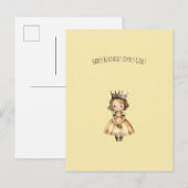 Cute Little Princess Girl Happy Birthday Card ポストカード (正面/裏面)