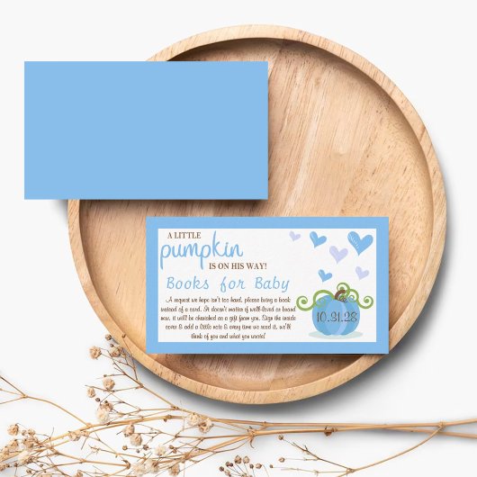 Cute Little Pumpkin Baby Shower Book Request エンクロージャーカード