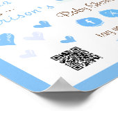 Cute Little Pumpkin Baby Shower Welcome Sign ポスター (角)