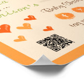 Cute Little Pumpkin Baby Shower Welcome Sign  ポスター (角)