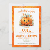 Cute Little Pumpkin Birthday Party Invitation 招待状 (正面)