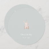 Cute Little Rabbit Baby Birth Announcement Card. 招待状 (正面/裏面)