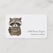 Cute Little Raccoon Daycare Business Card 名刺 (正面)