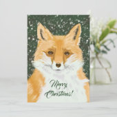 Cute Little Red Fox - in snow Christmas generic.  シーズンカード (スタンド正面)