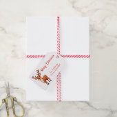 Cute little reindeer Christmas gift tag ギフトタグ (より糸付き)