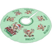 Cute Little Reindeer Christmas Tree Skirt ブラッシュドポリエステルツリースカート (アングル)