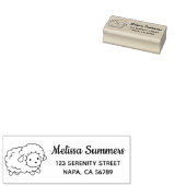 Cute Little Sheep Ewe Return Address ラバースタンプ (押印)