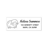 Cute Little Sheep Ewe Return Address ラバースタンプ (インプリント)