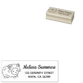 Cute Little Sheep Ram Return Address ラバースタンプ (押印)