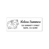 Cute Little Sheep Ram Return Address ラバースタンプ (インプリント)