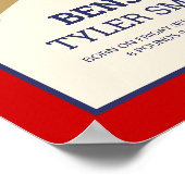 Cute Little Slugger Baseball Baby Birth Stats ポスター (角)