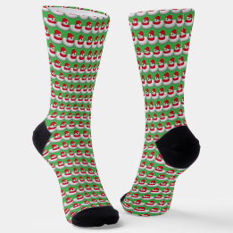 Cute Little Snowduck | Cozy Christmas Red & Green ソックス