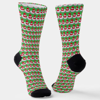 Cute Little Snowduck | Cozy Christmas Red & Green ソックス