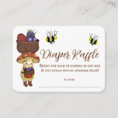Cute Little Sprout Baby Shower Diaper Raffle エンクロージャーカード (正面)