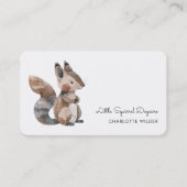 Cute Little Squirrel Daycare Business Card 名刺 (正面)