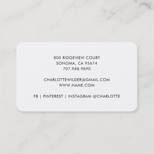 Cute Little Squirrel Daycare Business Card 名刺 (裏面)