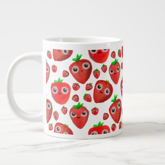 Cute little strawberries ジャンボコーヒーマグカップ (左)