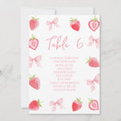 Cute Little Strawberry Bow Baby Girl Table Number (正面)