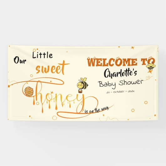 Cute Little Sweet Dripping Honey Baby Shower 横断幕 (横)