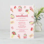 Cute Little Sweetheart on the Way Baby Shower pink 招待状 (スタンド正面)