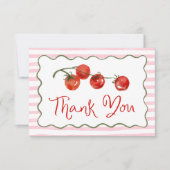 Cute Little Tomato Baby Shower サンキューカード (正面)