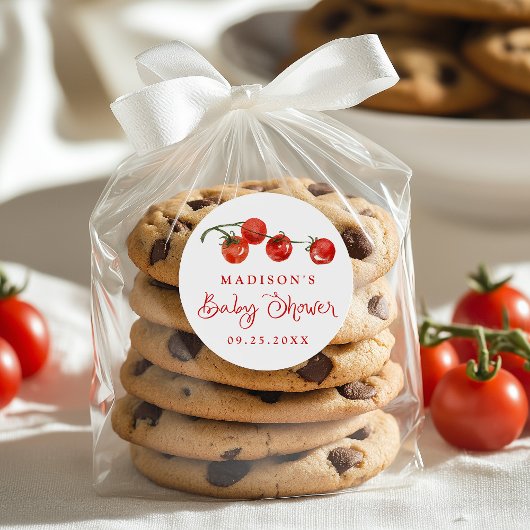 Cute Little Tomato Baby Shower ラウンドシール