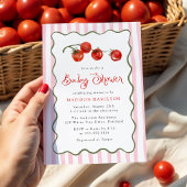 Cute Little Tomato Baby Shower 招待状