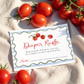 Cute Little Tomato Baby Shower Diaper Raffle エンクロージャーカード
