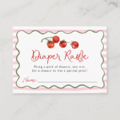 Cute Little Tomato Baby Shower Diaper Raffle エンクロージャーカード (正面)