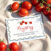 Cute Little Tomato Baby Shower Registry エンクロージャーカード