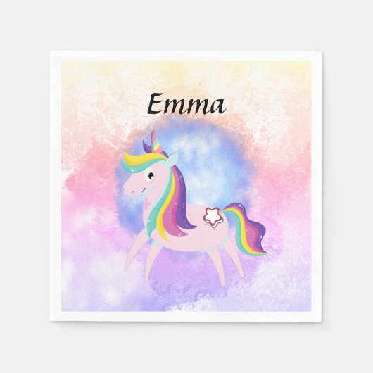 Cute little unicorn  スタンダードカクテルナプキン (正面)