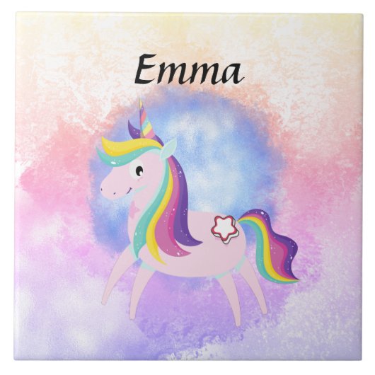Cute little unicorn  タイル (正面)