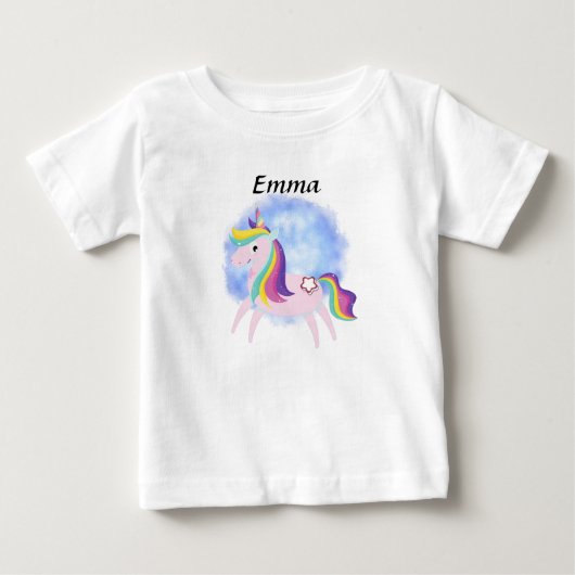 Cute little unicorn  ベビーTシャツ (正面)