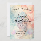 cute little watercolor dog birthday 招待状 (裏面)