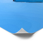 Cute little yellow submarine in blue water ポスター (角)