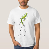 Cute Lizard Reptile With Tracks Climbing Gecko Tシャツ (正面)