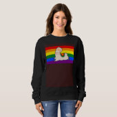 Cute Llama Alpaca Love Gay Pride Flag Floral Summe スウェットシャツ (正面フル)