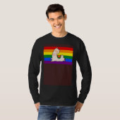 Cute Llama Alpaca Love Gay Pride Flag Floral Summe Tシャツ (正面フル)