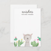 Cute Llama Baby Shower Wishes | Alpaca Activity エンクロージャーカード (正面/裏面)